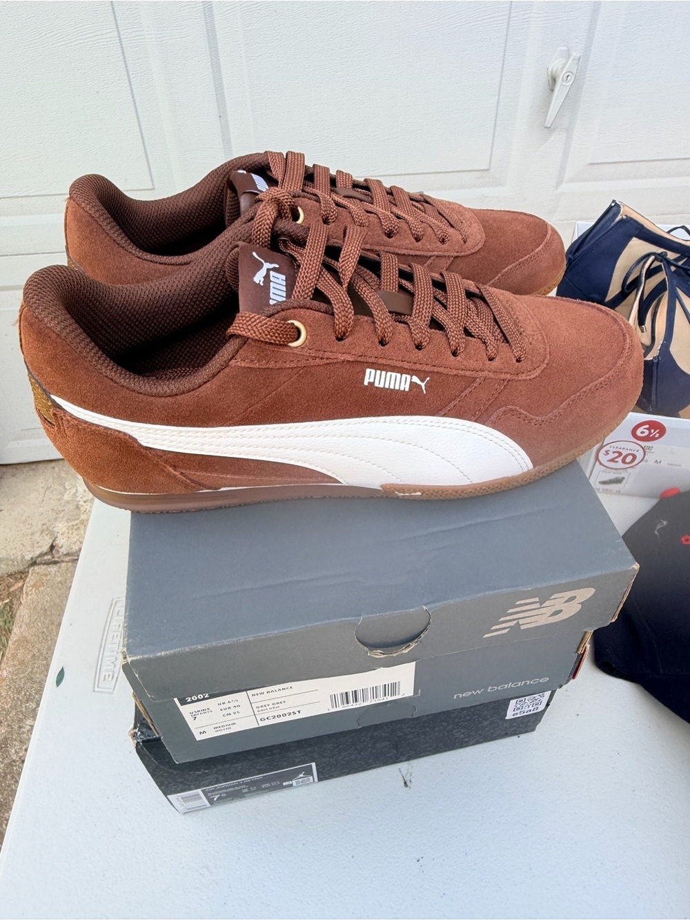 Puma Women Brown Suede Sneakers with White Formstrip